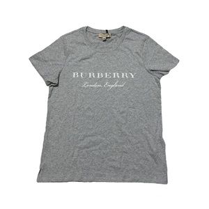 New Women’s Burberry Logo T-Shirt Gray Size Small